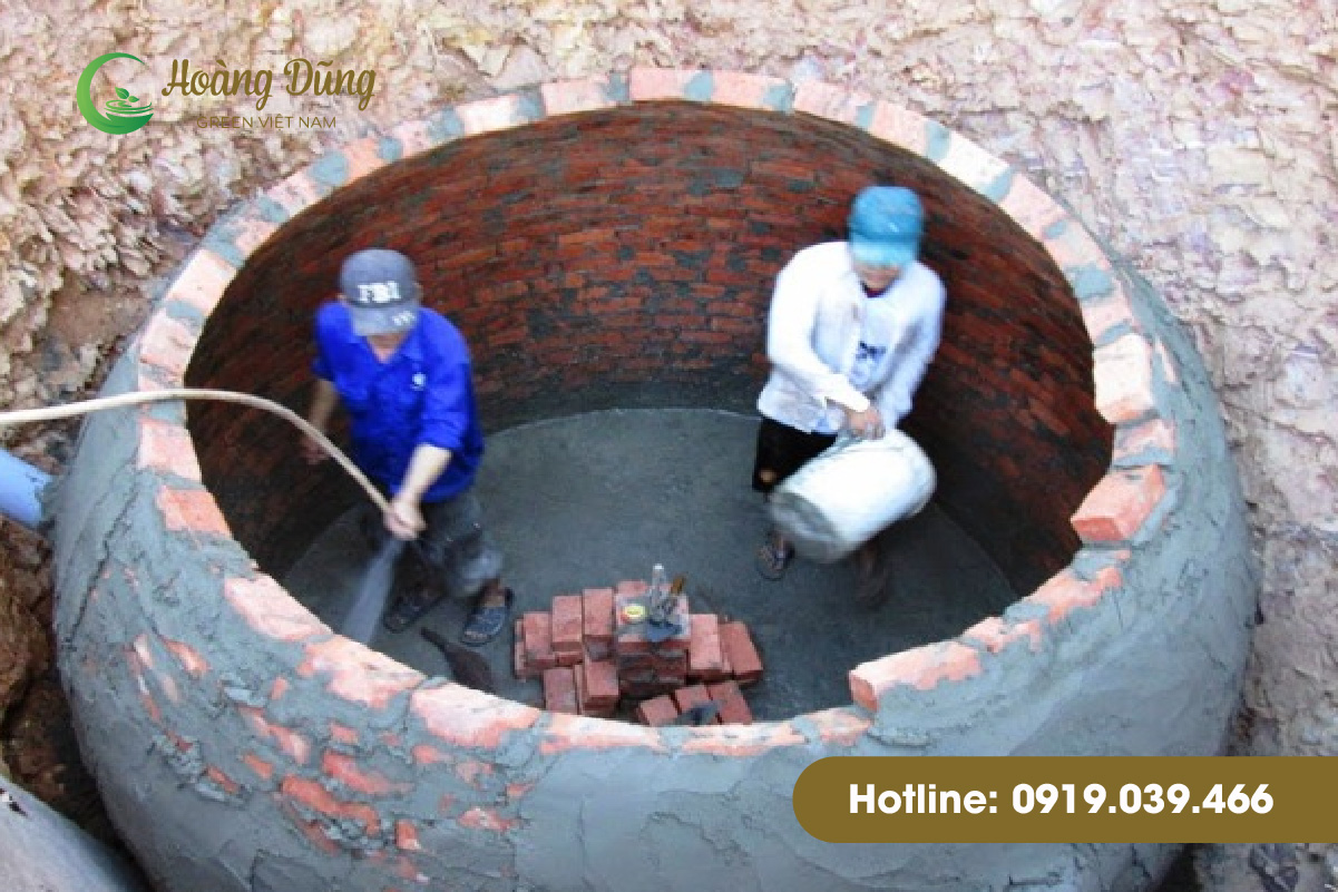 Bước 5 Trát vữa kín tường hầm biogas