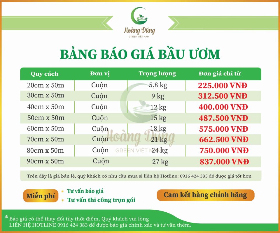 Bảng giá bầu ươm cây V6