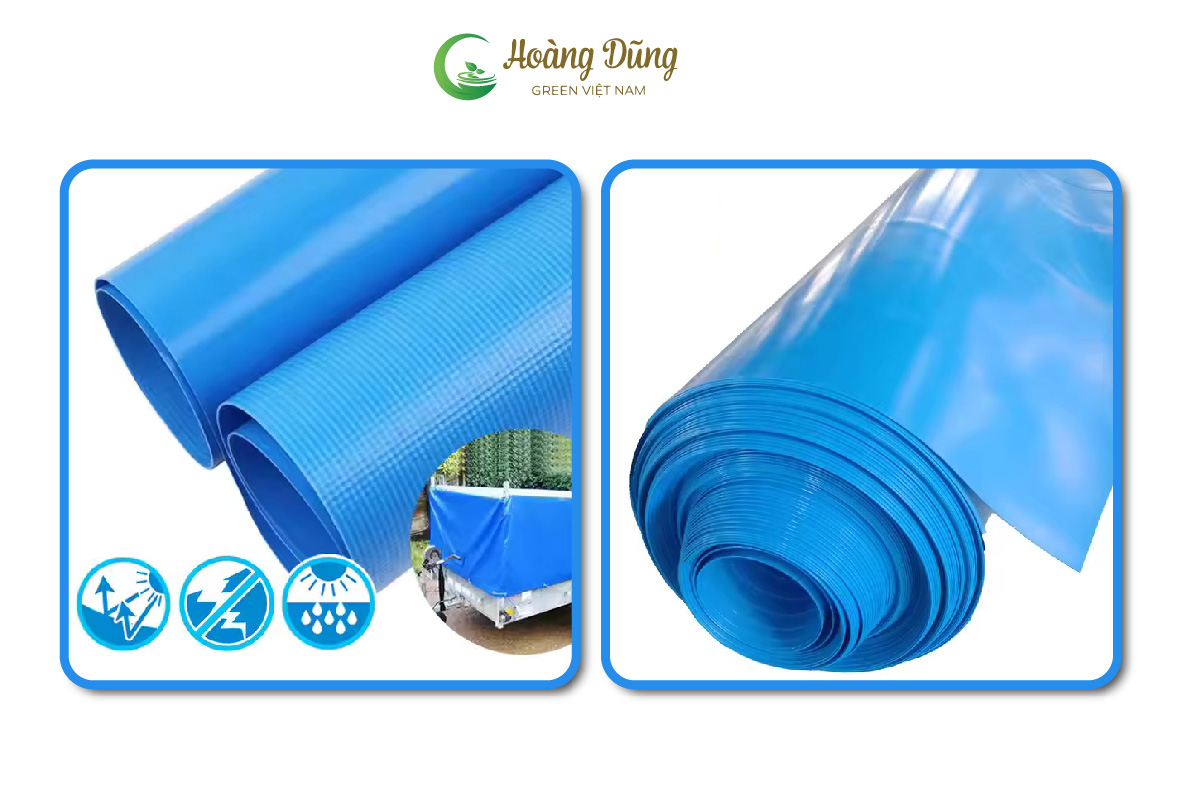 cận cảnh bạt HDPE màu xanh