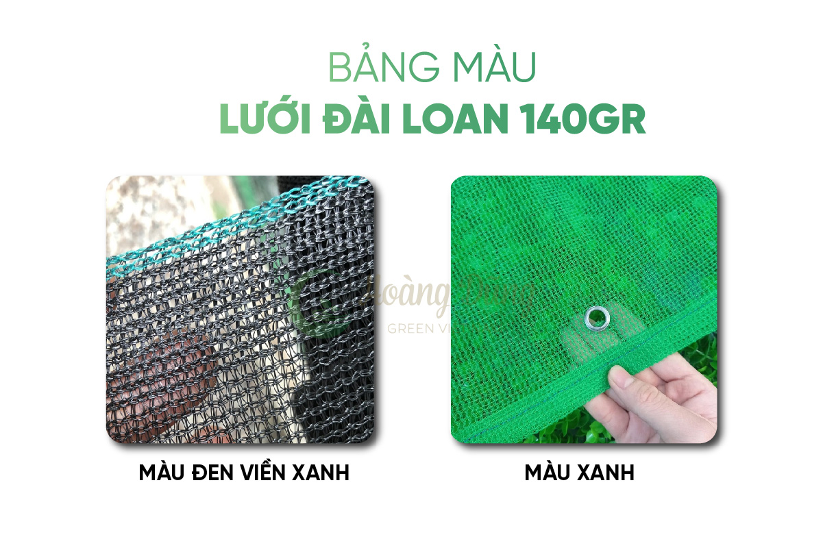 Màu sắc lưới che nắng Đài Loan 140gr