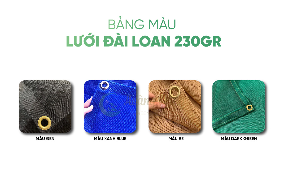 màu sắc Lưới che nắng Đài Loan 230gr