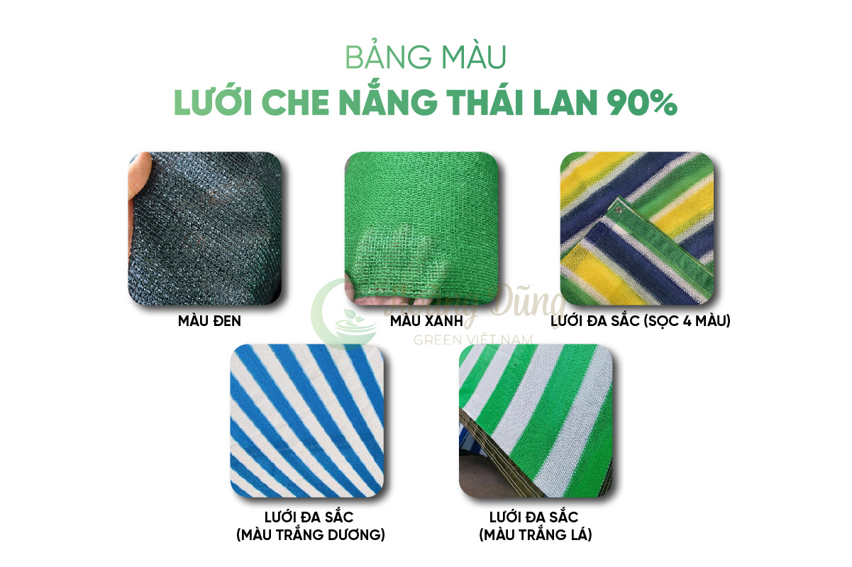 màu sắc Lưới che nắng Thái Lan 90%